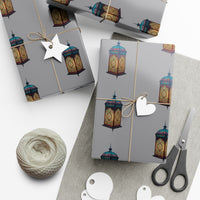 Grey Islamic Lantern Gift Wrap Papers