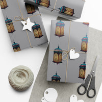 Grey Islamic Lantern Gift Wrap Papers