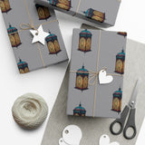 Grey Islamic Lantern Gift Wrap Papers