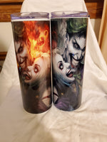 Joker & Harlequin 20 oz custom skinny tumbler