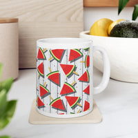 Watermelon white plank Ceramic Mug 11oz