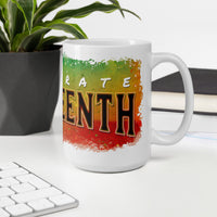 Juneteenth White glossy mug